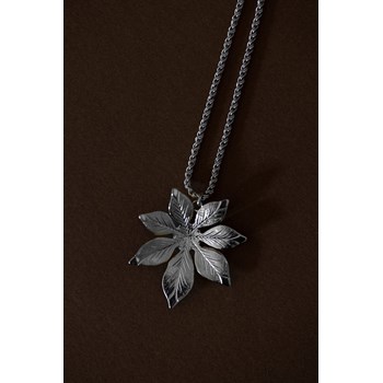 collier fleur plaqué argent - CHLORIS