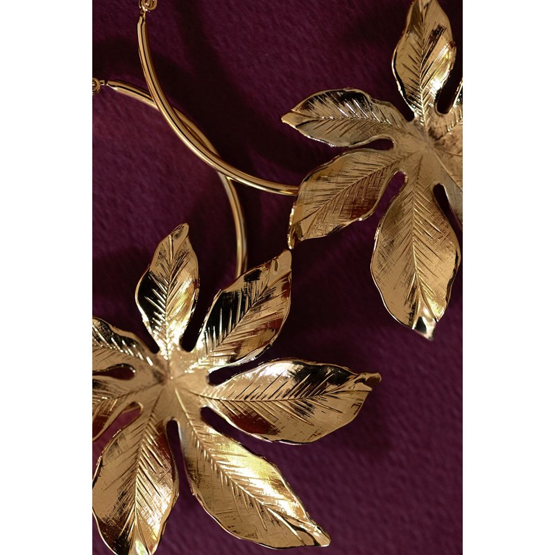 boucles d'oreilles créoles fleurs doré à l'or fin - CHLORIS - vue 3