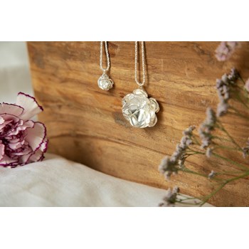 collier fleur plaqué argent - AGLAÉ