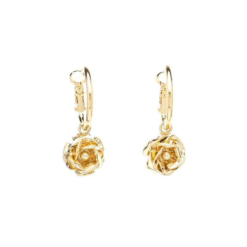 mini boucles d'oreilles créoles fleurs doré à l'or fin - AGLAÉ