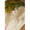 boucles d'oreilles créoles fleurs plaqué argent - AGLAÉ - vue V3