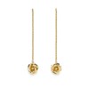 boucles d'oreilles pendantes fleurs doré à l'or fin - AGLAÉ - vue V1