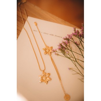 bracelet fleur doré à l'or fin - HESPÉRIS
