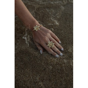 bracelet fleur plaqué argent - HESPÉRIS