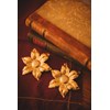 maxi boucles d'oreilles puces fleurs doré à l'or fin - HESPÉRIS - vue V4