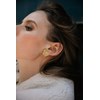 maxi boucles d'oreilles puces ronds martelés doré à l'or fin - HESTIA - vue V3