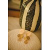 boucles d'oreilles puces pendantes ronds martelés doré à l'or fin - HESTIA - vue V4