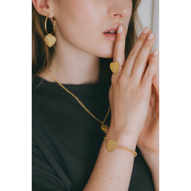 bague coeur doré à l'or fin - APHRODITE - vue 2