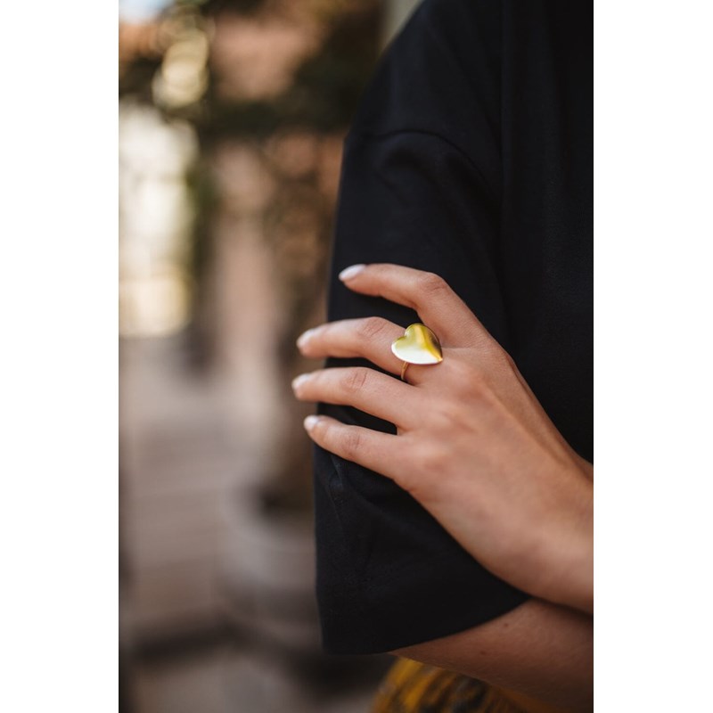bague coeur doré à l'or fin - APHRODITE - vue 4