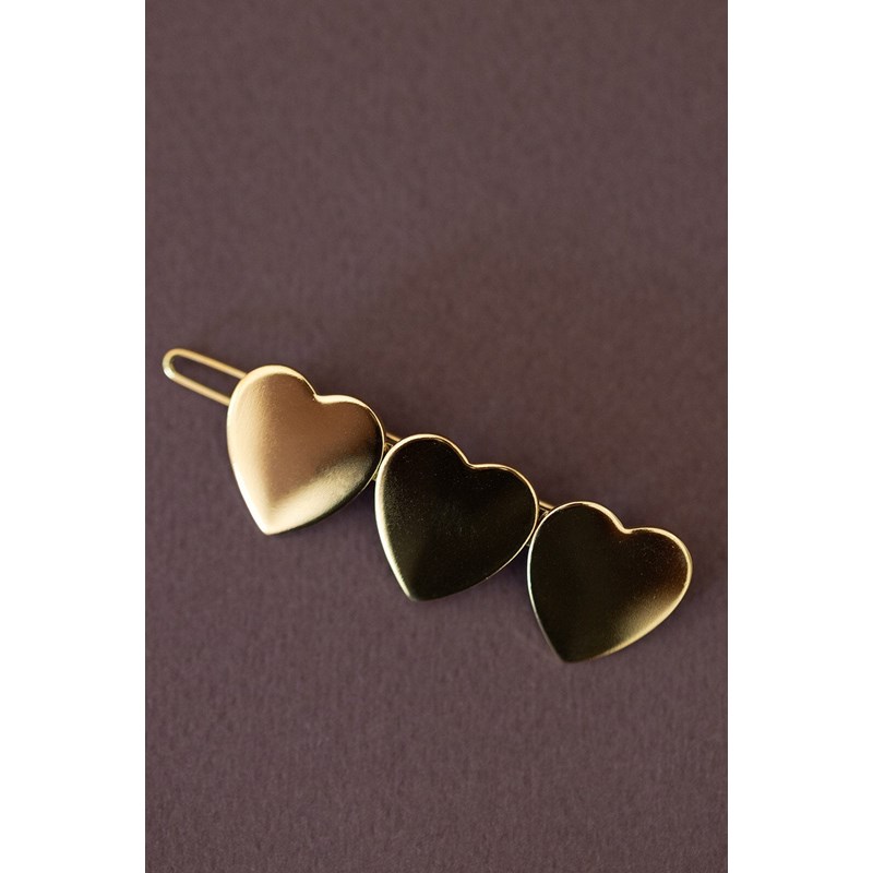 barrette coeurs doré à l'or fin - APHRODITE - vue 3