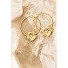 boucles d'oreilles créoles fleurs doré à l'or fin - HÉLIOS - vue V5