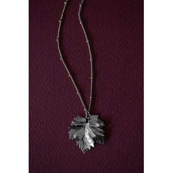 collier feuille plaqué argent - HÉRA
