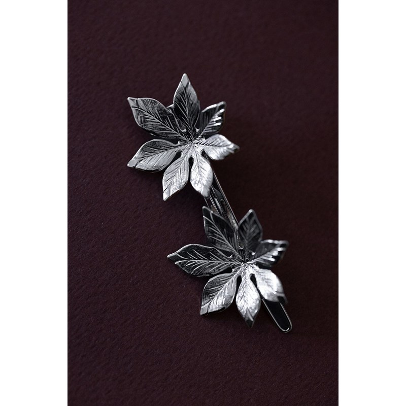 barrette fleurs plaqué argent - CHLORIS - vue 4