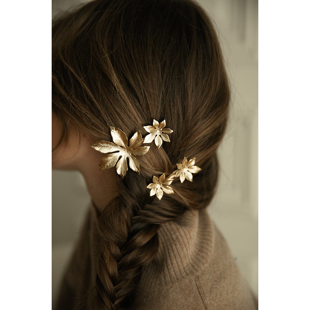 barrette fleurs plaqué argent - CHLORIS - vue 5