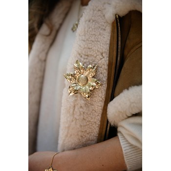 broche fleur doré à l'or fin - HESPÉRIS