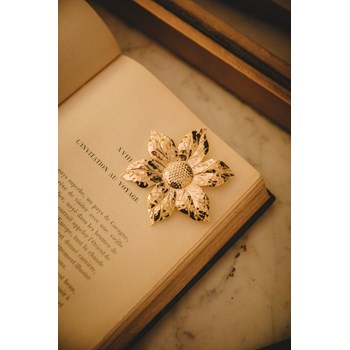 broche fleur doré à l'or fin - HESPÉRIS