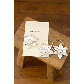 broche fleur plaqué argent - HESPÉRIS