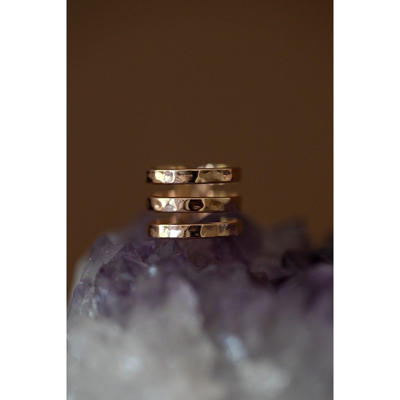 bague martelée plaqué or rose - ENZO - vue 3