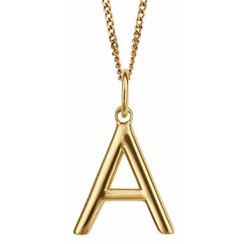 Collier lettre A plaqué or en argent 925/1000
