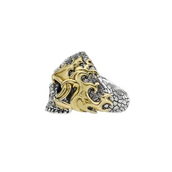 Bague Homme Tête De Mort Flamboyante Argent