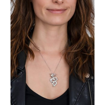 Pendentif Dragon - Argent Massif, Nacre Blanche, Zirconium Rouge - Bijou Unique