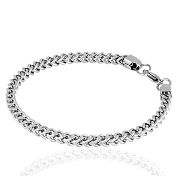 Bracelet Acier Maille Palmier Carrée - Homme