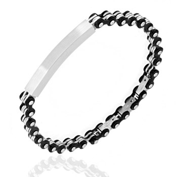 Bracelet Gourmette Acier avec Plaque - Homme