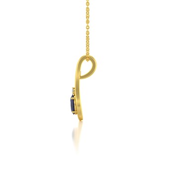 Collier Pendentif Saphir & Diamant en Or Jaune - Cadeau Anniversaire | Aden