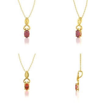 Collier Pendentif Or Jaune Rubis - Cadeau Élégant pour une Occasion Spéciale | Aden