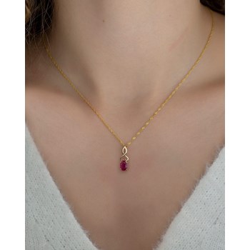 Collier Pendentif Or Jaune Rubis - Cadeau Élégant pour une Occasion Spéciale | Aden