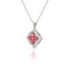 Collier Médaillon Rubis & Diamants en Or Blanc - Cadeau d'Occasion Unique | Aden - vue V3