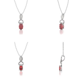 Collier Pendentif Or Blanc Rubis - Bijou de Luxe pour un Anniversaire Inoubliable | Aden