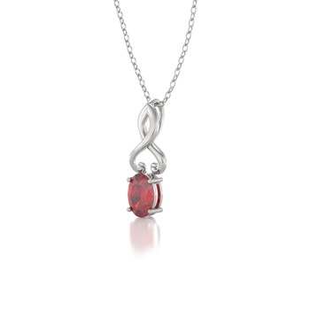 Collier Pendentif Or Blanc Rubis - Bijou de Luxe pour un Anniversaire Inoubliable | Aden