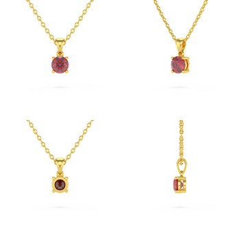 Collier Pendentif Or 750 Jaune Rubis - Élégance et Raffinement | Aden