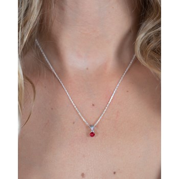 Collier Pendentif Or 750 Blanc Rubis - Éclat et Raffinement | Aden