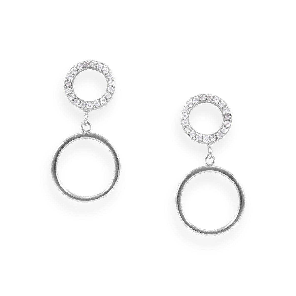 Boucles d'oreilles en argent 925 rhodié avec oxydes de zirconium