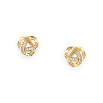 Gold-plated earrings with zirconium oxides