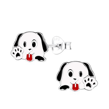 Boucles d'oreilles enfant chiot en argent 925