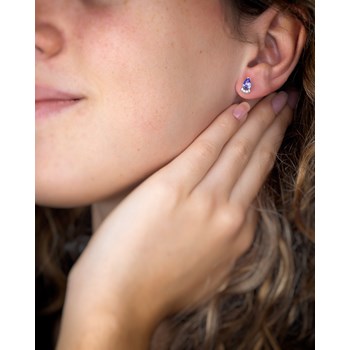 Boucles d'oreille Or Blanc Tanzanite et Diamants - Élégance Intemporelle | Aden