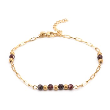 Sixty Stones - 60 - Gold And Red Onyx Anklet Chain - 25 X 0.4 Cm