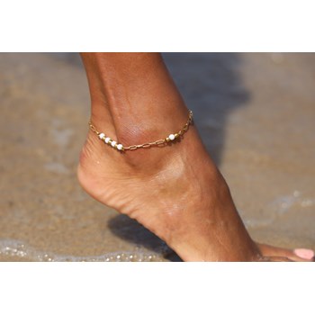 Sixty Stones - 60 - Gold And Red Onyx Anklet Chain - 25 X 0.4 Cm