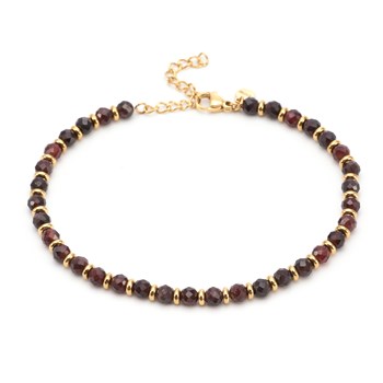 Sixty Stones - 60 - Natural Stone Anklet Chain Red Onyx - 25 X 0,4 Cm