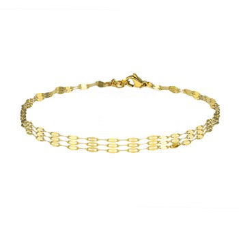 Sixty Stones - 60 - Triple Gold Anklet Chain - 25 X 0,4 Cm