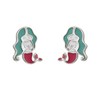 Boucles d'oreilles sirène émail coloré Argent 925 Rhodié - vue V1