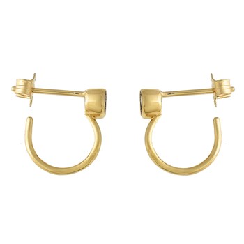 Boucles d'oreilles Créole ouverte oxyde de zirconium Plaqué OR 750 3 microns