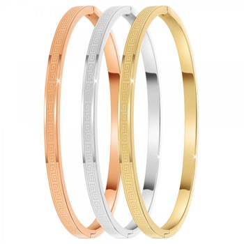 Lot de 3 bracelets en acier inoxydable SC Crystal
