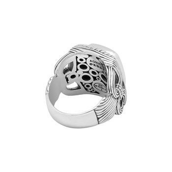 Bague Argent Homme Temple Pierre Malachite
