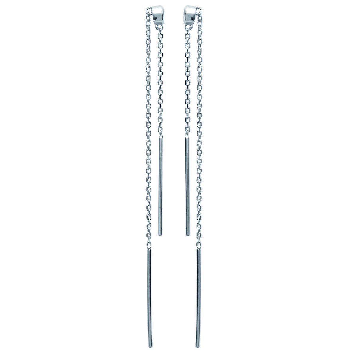 Boucles d'oreilles pendantes Brillaxis argent rhodié - vue 3