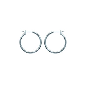 Créoles Brillaxis argent rhodié 20mm