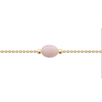 Collier Brillaxis plaqué or quartz rose 45cm